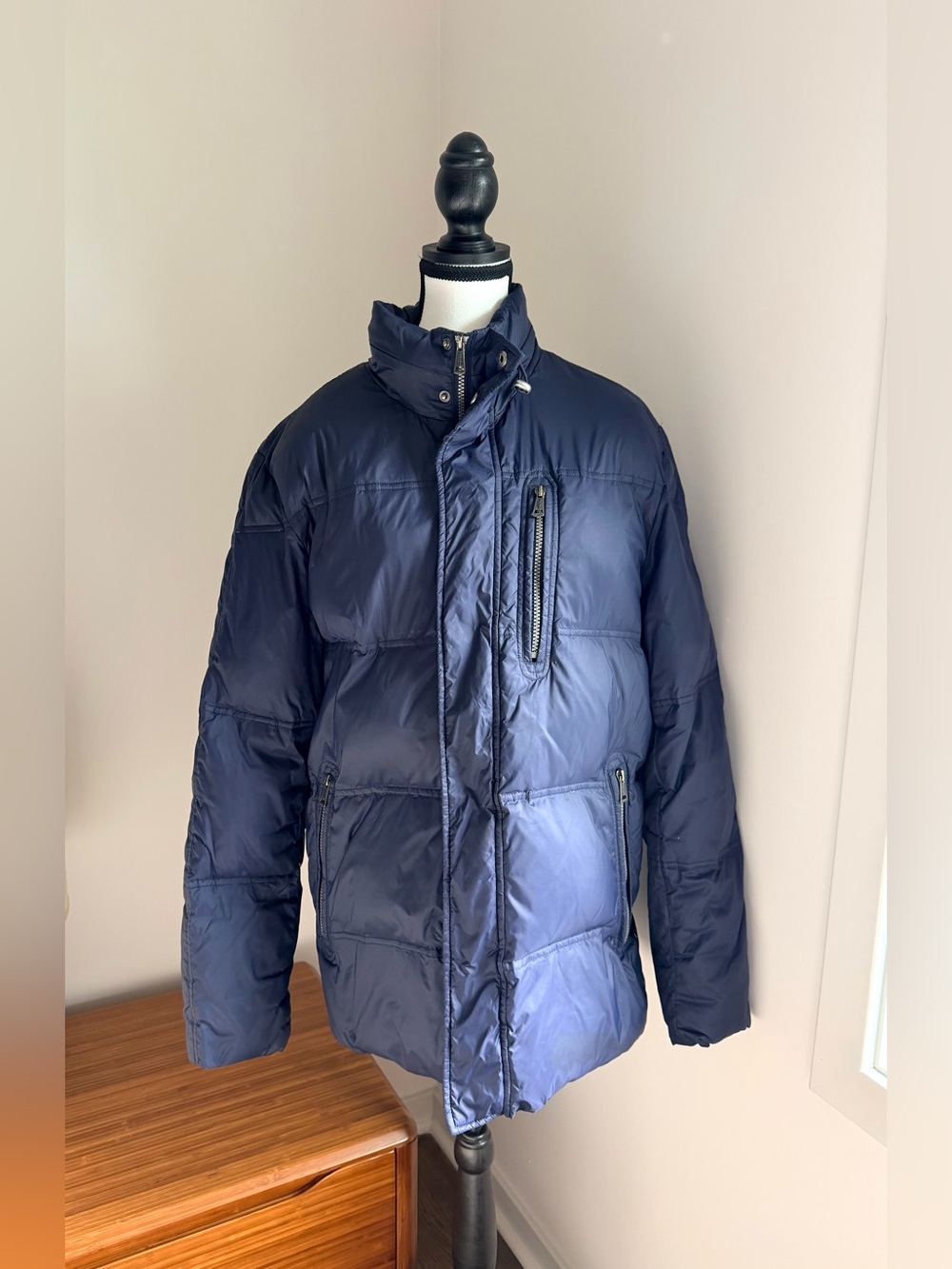 Cole Haan Signature Men’s Down Puffer Jacket Navy Blue Size Medium